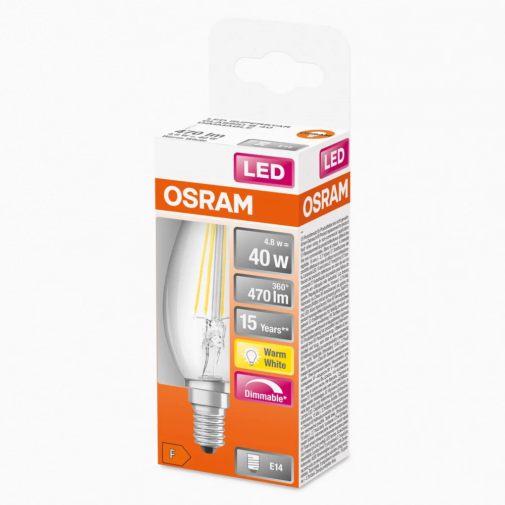 Osram LED-lampe krone, ferdig, dimbar, E14, 4,8 W v:5964774 Osram LED-lampe krone, ferdig, dimbar, E14, 4,8 W v:5964774
