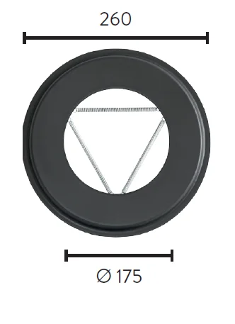 Pyntering ø175 ø260 utv sort mbe matt sort emalje 2,3mm v:2668629