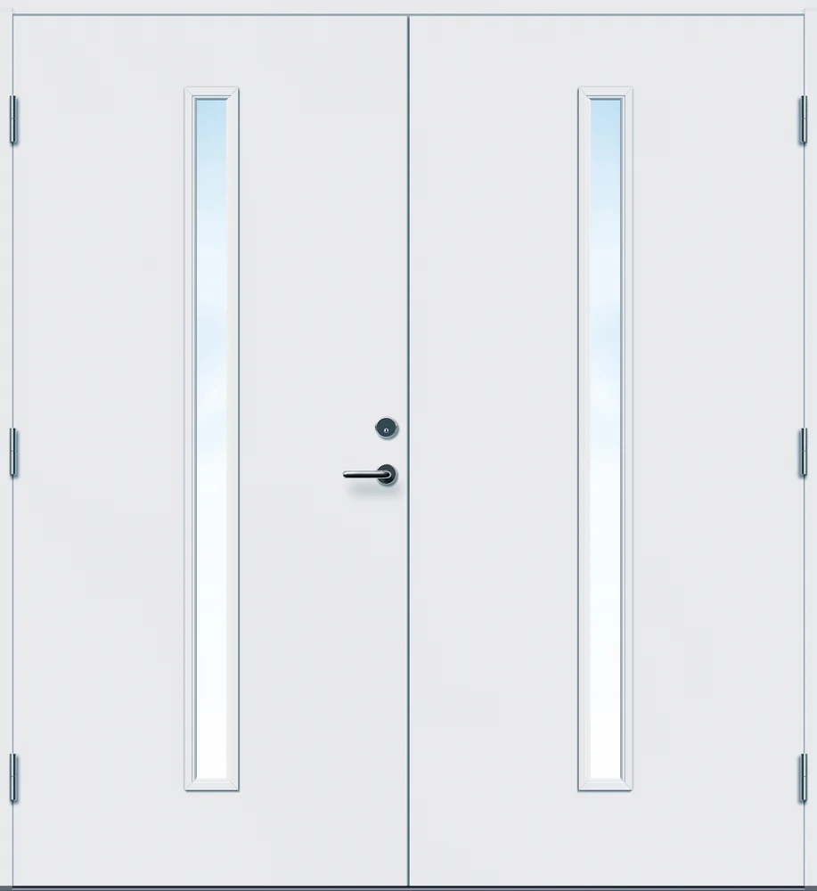 Ytterdør tofløyet Hovdeby frostet glass hvit venstre 150x210 cm v:4869261