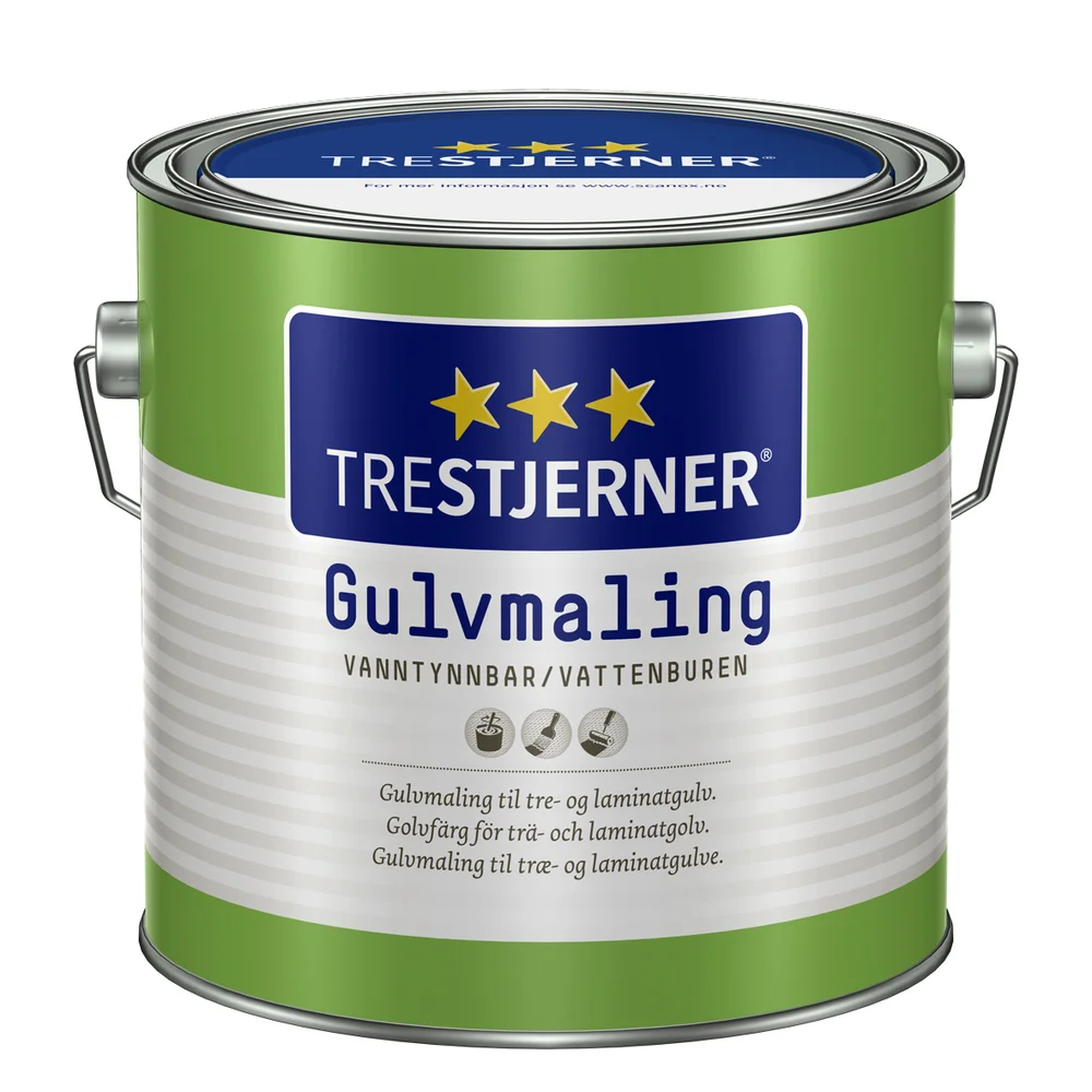 Trestjerner gulvmaling matt hvit 3 liter v:3497538 Trestjerner gulvmaling matt hvit 3 liter v:3497538