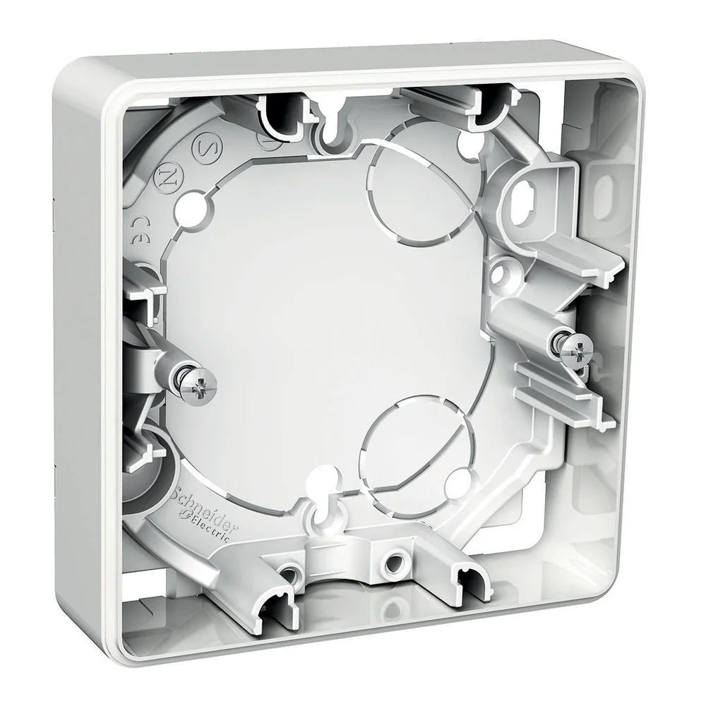 Schneider Electric Boks, Exxact, 1-fag, 21mm, utenpåliggende, IP21, montering, hvit v:3261231 Schneider Electric Boks, Exxact, 1-fag, 21mm, utenpåliggende, IP21, montering, hvit v:3261231