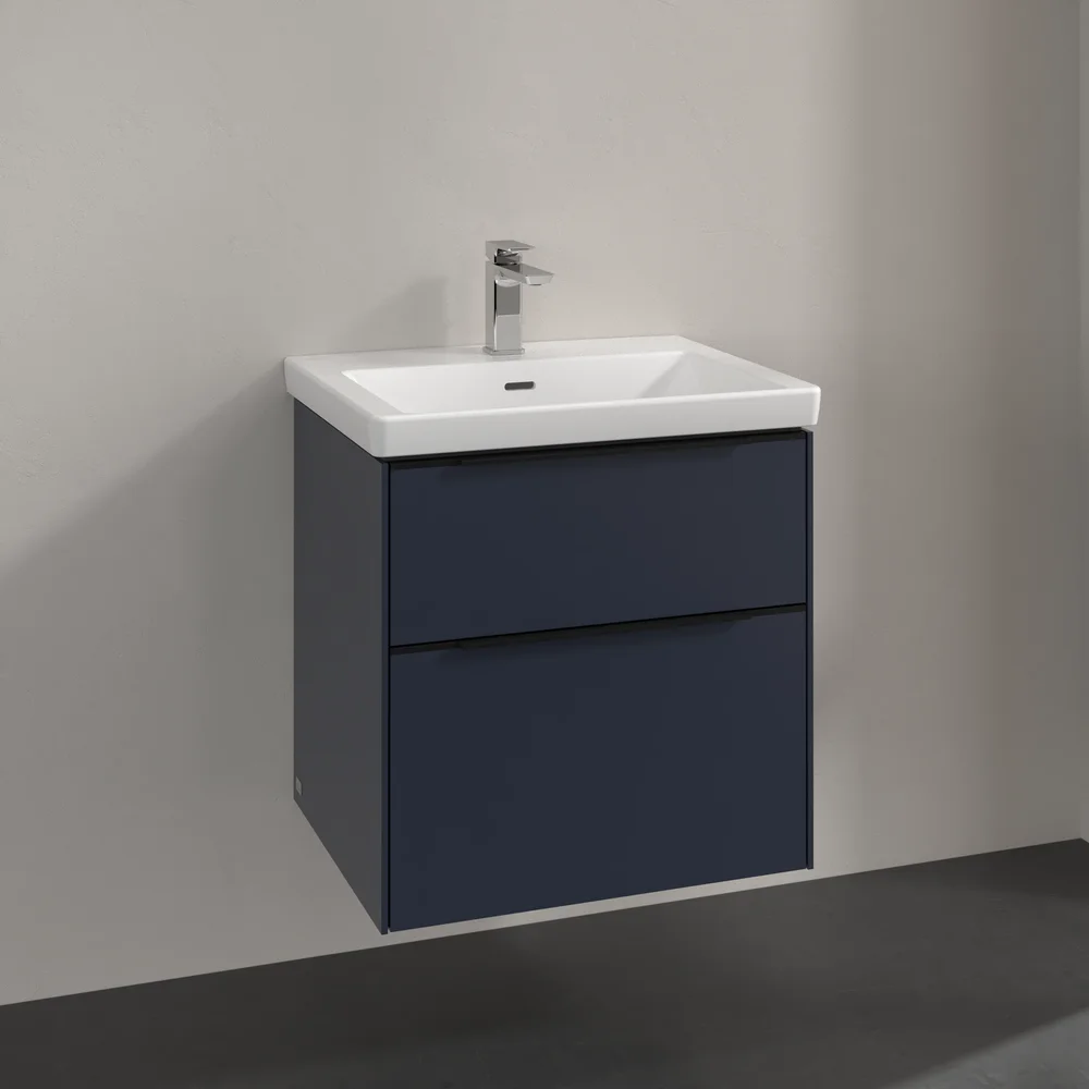 V&B SUBWAY 3.0 SERVANTSKAP 57X47 MARINE BLUE HÅNDTAK I VOLCANO BLACK v:7731778