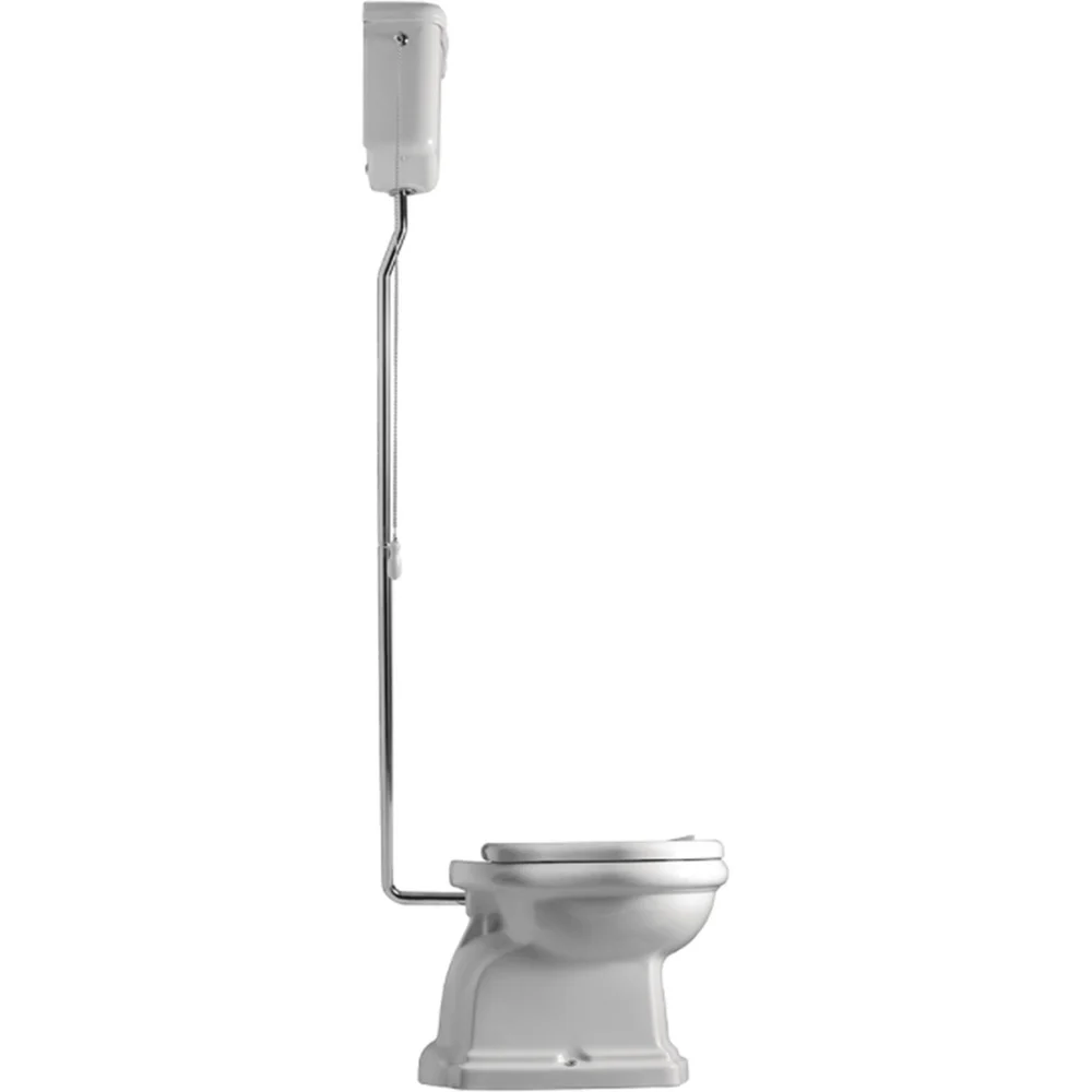 LAVABO RETRO HIGH TOALETT M/S-LÅS HVIT M/KROM RØR v:6906737 LAVABO RETRO HIGH TOALETT M/S-LÅS HVIT M/KROM RØR v:6906737