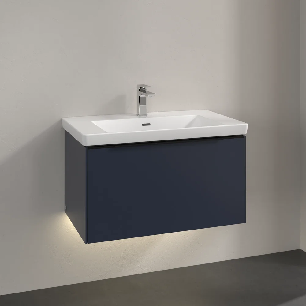 V&B SUBWAY 3.0 SERVANTSKAP 77X42 MARINE BLUE M/LYS HÅNDTAK I VOLCANO BLACK v:2454833
