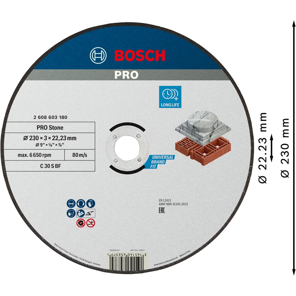 BOSCH KAPPESKIVE STEIN 230X3MM STD v:8417367