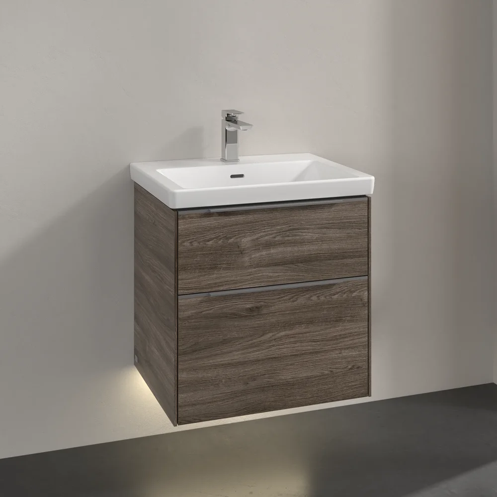 V&B SUBWAY 3.0 SERVANTSKAP 57X47 STONE OAK M/LYS HÅNDTAK I KROM v:6439705