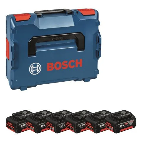6x GBA 18V 4,0Ah Bosch Batteripakke 3115529 6x GBA 18V 4,0Ah Bosch Batteripakke 3115529