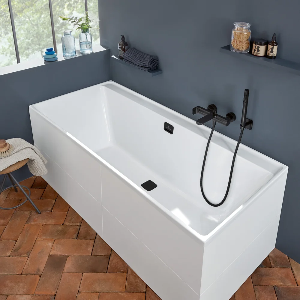 V&B COLLARO BADEKAR 190X90 FOR INNBYGGING MED AVLØPSSETT I MATT SORT v:2622510 V&B COLLARO BADEKAR 190X90 FOR INNBYGGING MED AVLØPSSETT I MATT SORT v:2622510