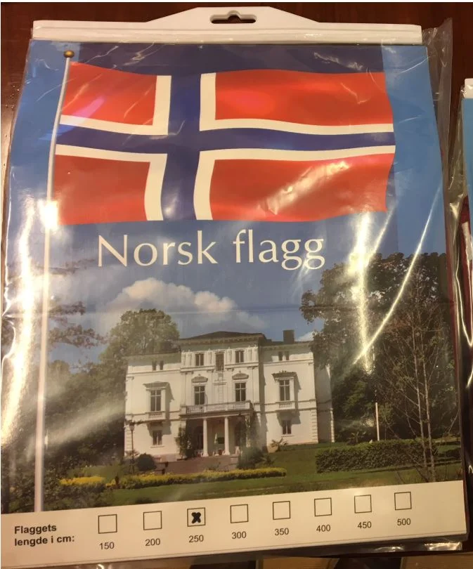 Flagg 250cm norsk vevd polyester v:6868185 Flagg 250cm norsk vevd polyester v:6868185