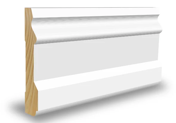 Karmlist furu profilert klassisk hvit S0500-N 15x70x4400 mm v:6639347
