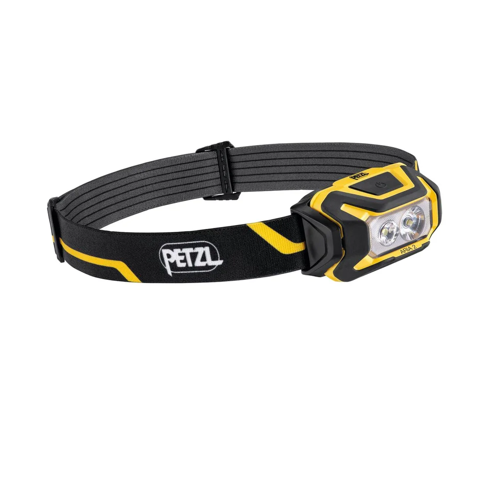 Petzl Hodelykt Aria 2, Svart/gul, inkl. batterier v:8051069