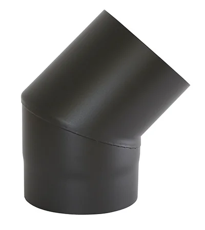Røykrør Ø150 sort matt emalje,1,1mm 45gr kort kne uten luke v:4709323 Røykrør Ø150 sort matt emalje,1,1mm 45gr kort kne uten luke v:4709323