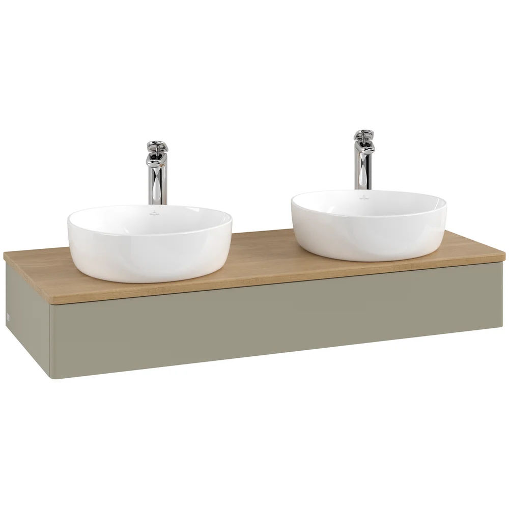 V&B ANTAO SERVANTSKAP 1 SKUFF GLATT 1200X190X500 FOR 2 SERV. M/KRANHULL STENGRÅ/EIK v:9237430