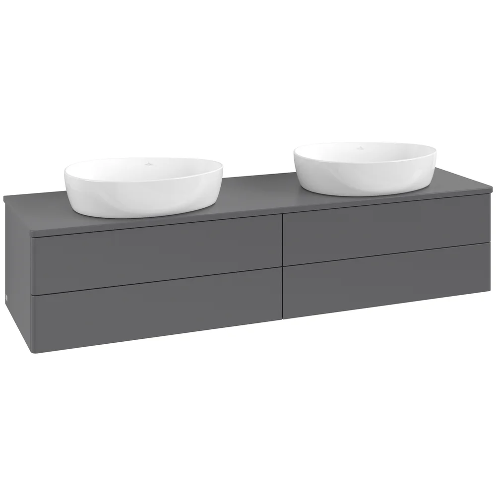 V&B ANTAO SERVANTSKAP 4 SKUFFER GLATT 1600X360X500 FOR 2 SERV. M/KRANHULL ANTRASITT v:9716050