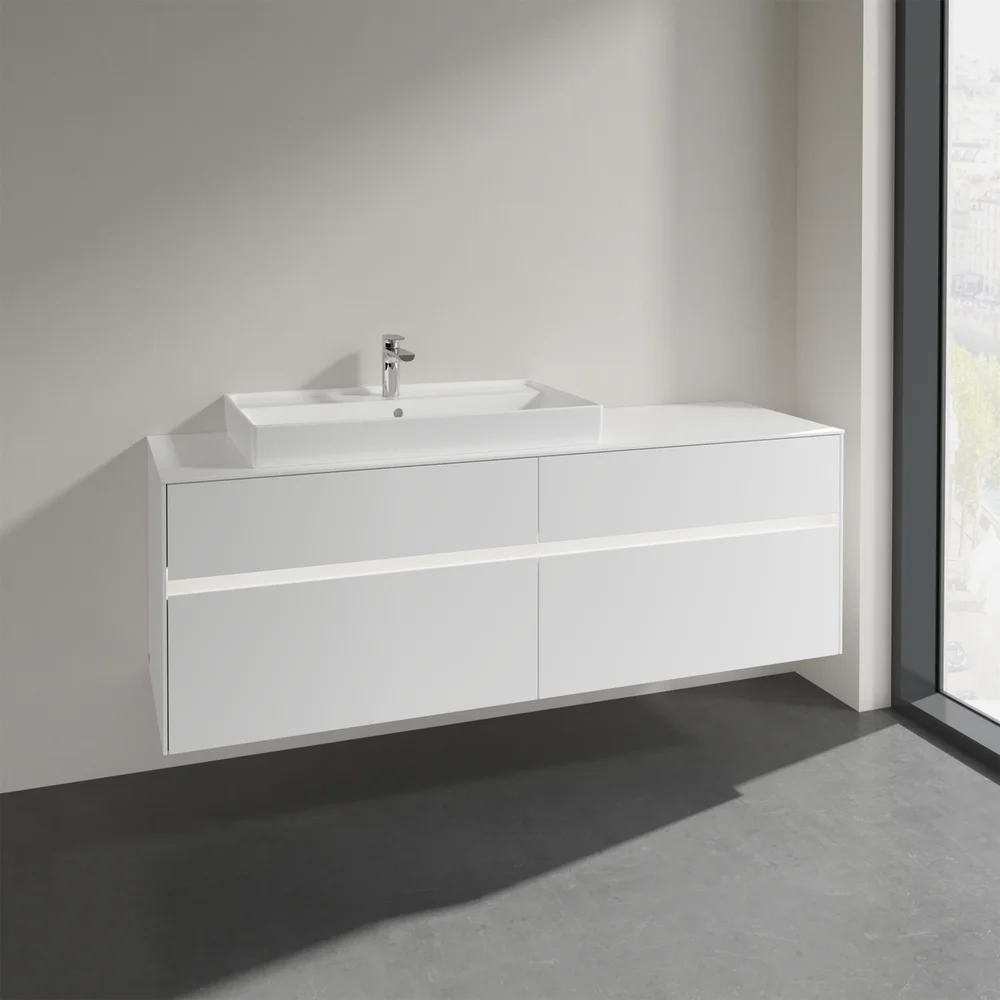 VILLEROY & BOCH COLLARO SERVANTSKAP 160 M/LYS FOR SERVANT VENSTRE 80 CM 4 SKUFFER HVIT MATT v:5277565 VILLEROY & BOCH COLLARO SERVANTSKAP 160 M/LYS FOR SERVANT VENSTRE 80 CM 4 SKUFFER HVIT MATT v:5277565