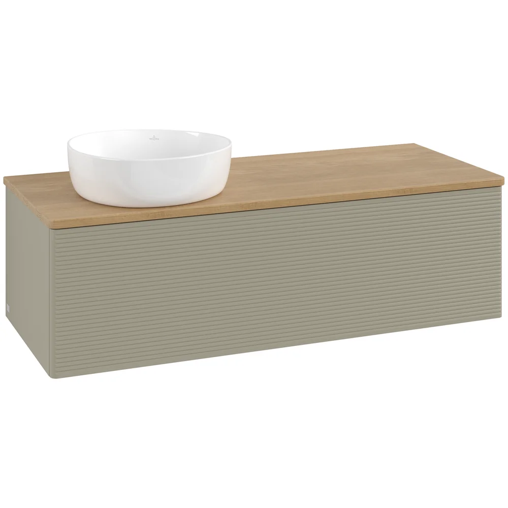 V&B ANTAO SERVANTSKAP 1 SKUFF RILLET 1200X360X500 VENSTRE U/KRANHULL STENGRÅ/EIK v:3470916