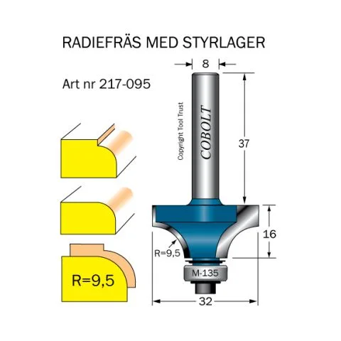 217-095 Cobolt Avrundingsfres 3132922