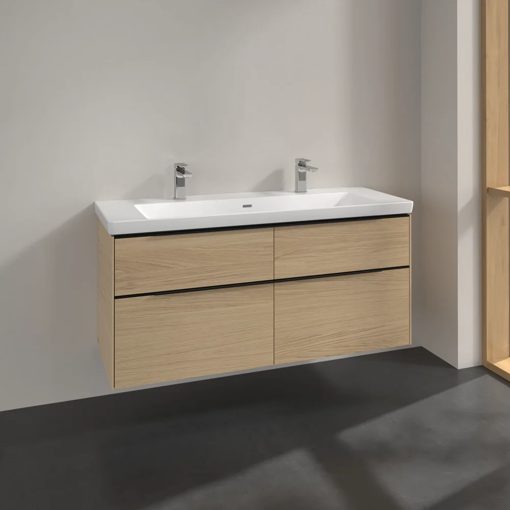 V&B SUBWAY 3.0 SERVANTSKAP 127X57 NORDIC OAK HÅNDTAK I VOLCANO BLACK v:4704088