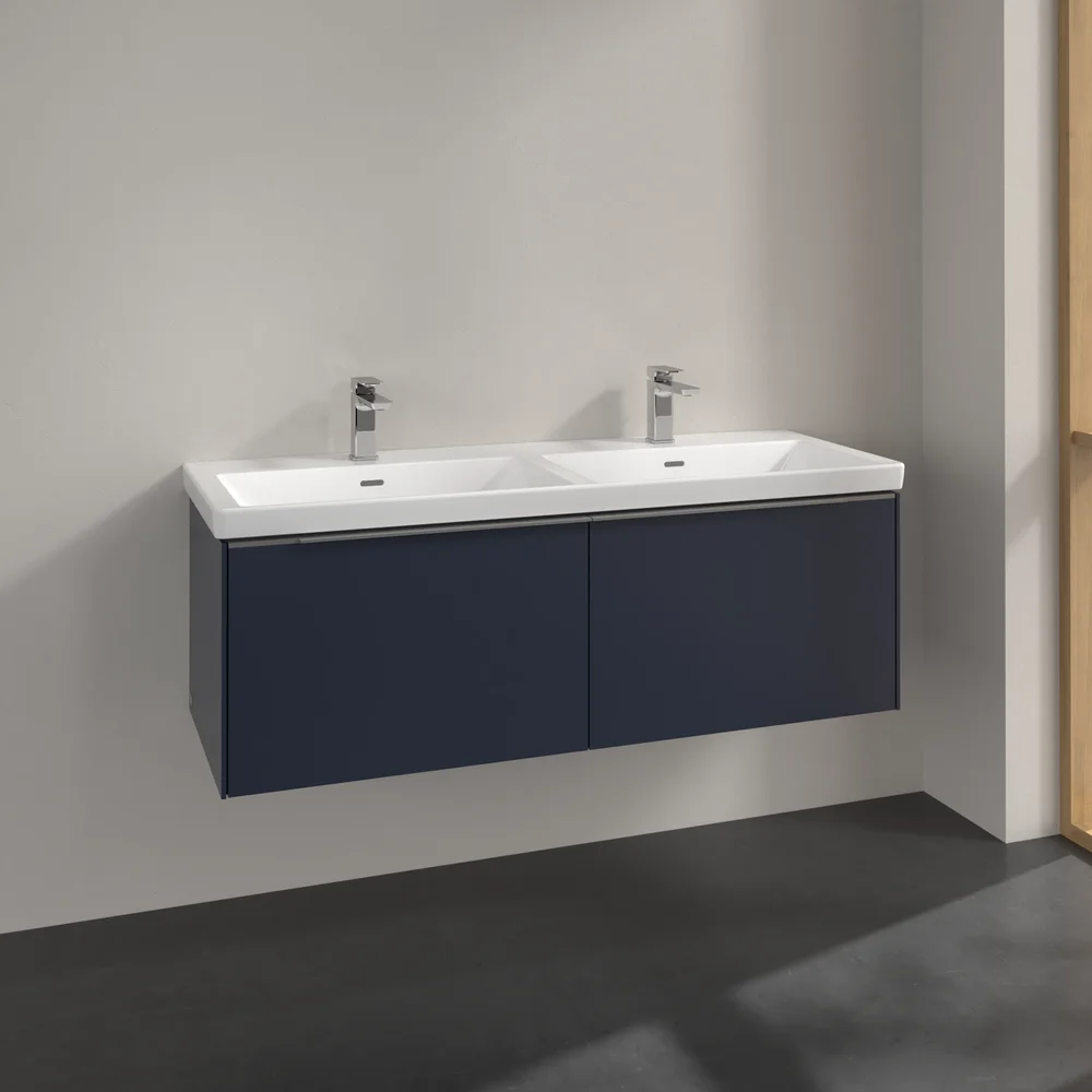 V&B SUBWAY 3.0 SERVANTSKAP 127X42 F/DOBBEL SERVANT MARINE BLUE HÅNDTAK I KROM v:7938252
