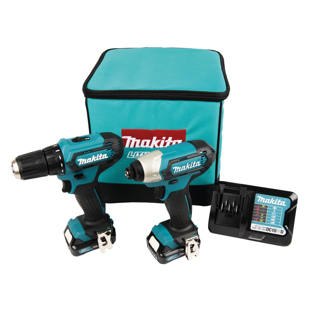 Makita Kombikit 12V CXT CLX224A, DF333 & TD110, inkl. 2stk 2,0Ah-batterier v:9567037