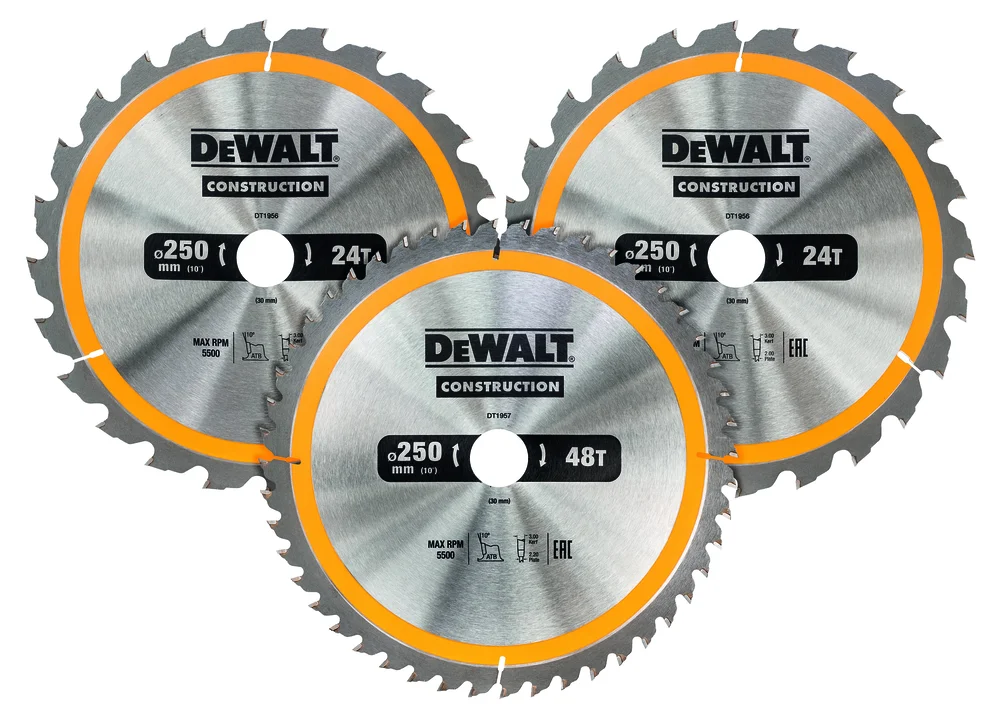 Dewalt Sagblad 3stk 250mm, dt1963, 2×24, 1×48 v:1245713 Dewalt Sagblad 3stk 250mm, dt1963, 2×24, 1×48 v:1245713