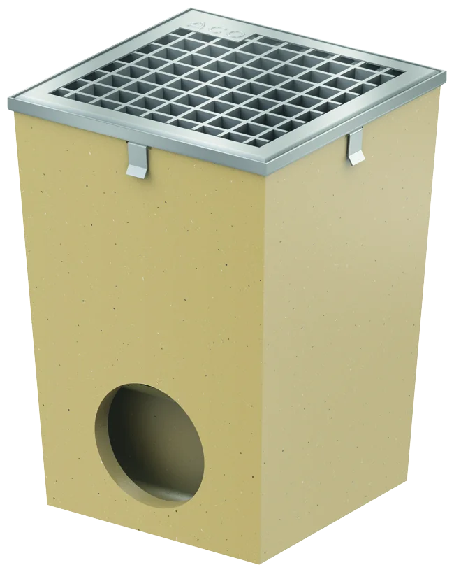 Punktsluk med galv gitterrist 25,5 x 25,5 x 35,2 cm m/galv kant v:3709939