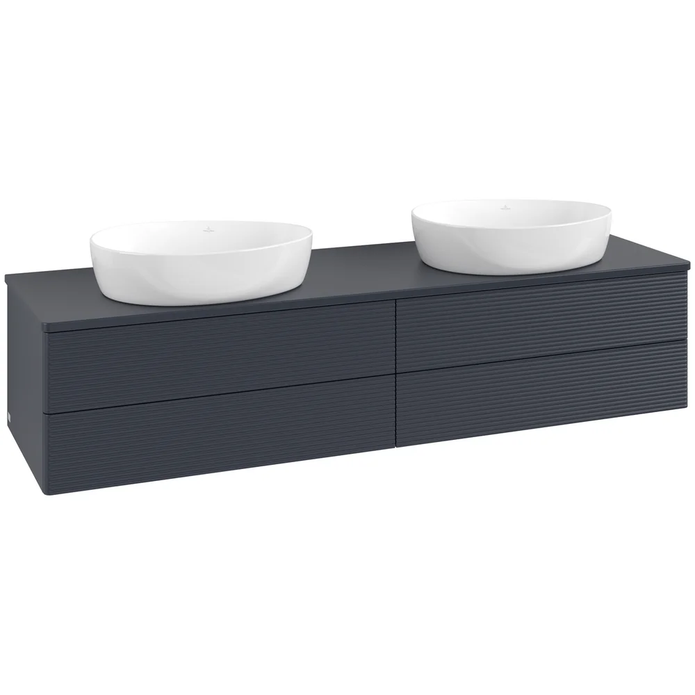 V&B ANTAO SERVANTSKAP 4 SKUFFER RILLET 1600X360X500 FOR 2 SERV. U/KRANHULL BLÅ v:5240126