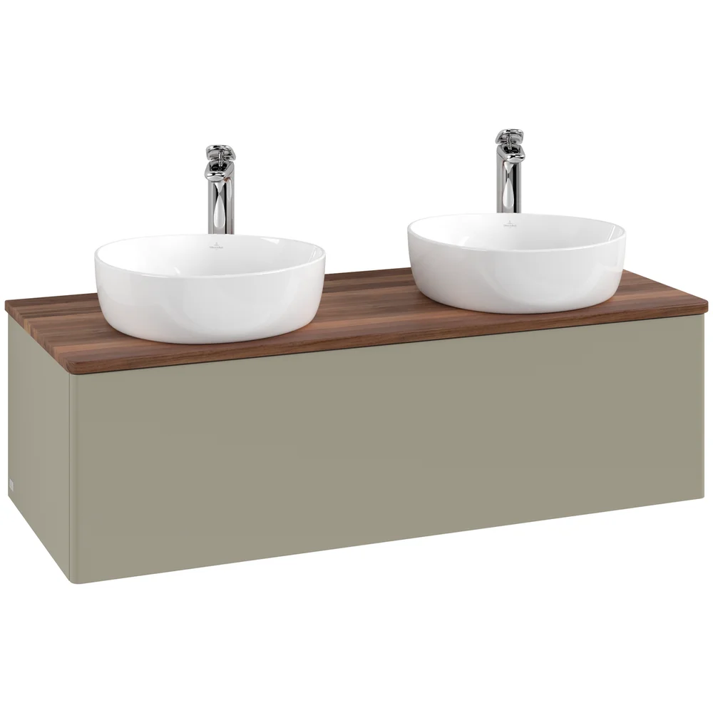 V&B ANTAO SERVANTSKAP 1 SKUFF GLATT 1200X360X500 FOR 2 SERV. M/KRANHULL STENGRÅ/VALNØTT v:3715178