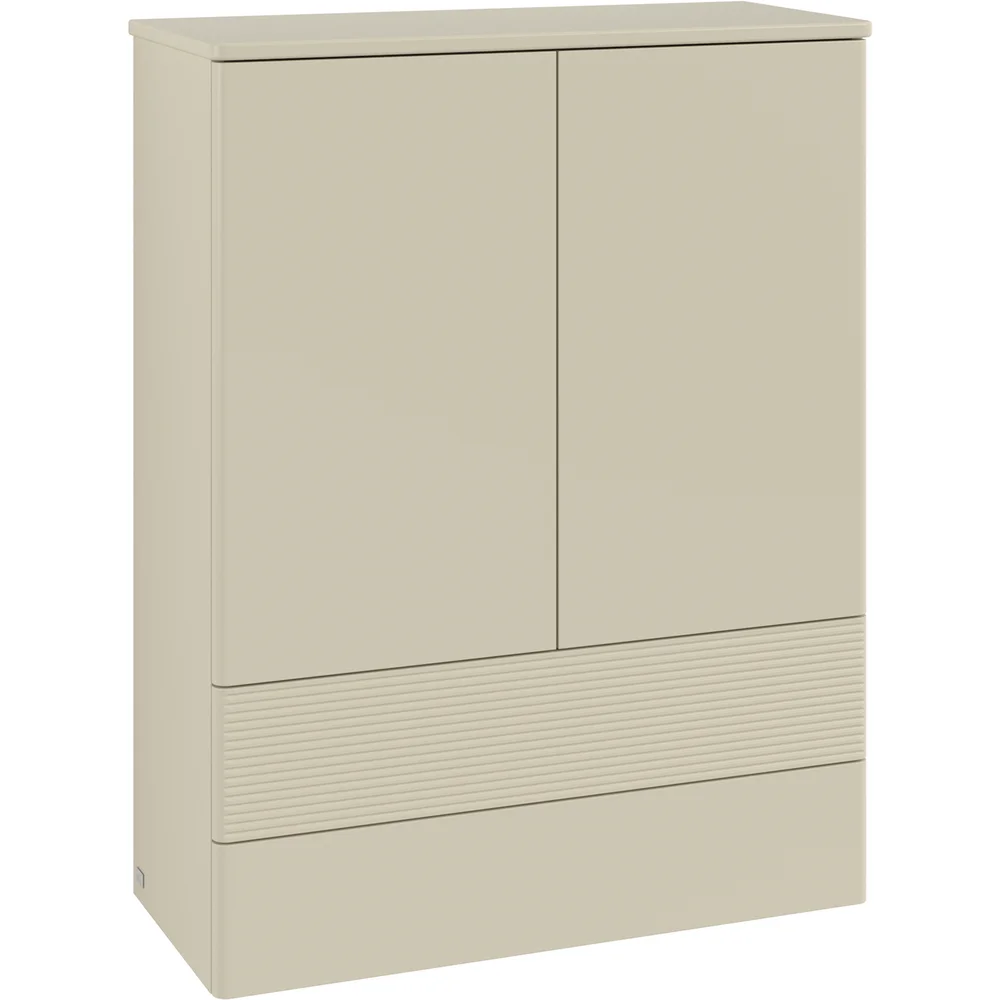 V&B ANTAO HØYBORD 2 DØRER RILLET 814X1039X356 SILKEGRÅ v:3048842