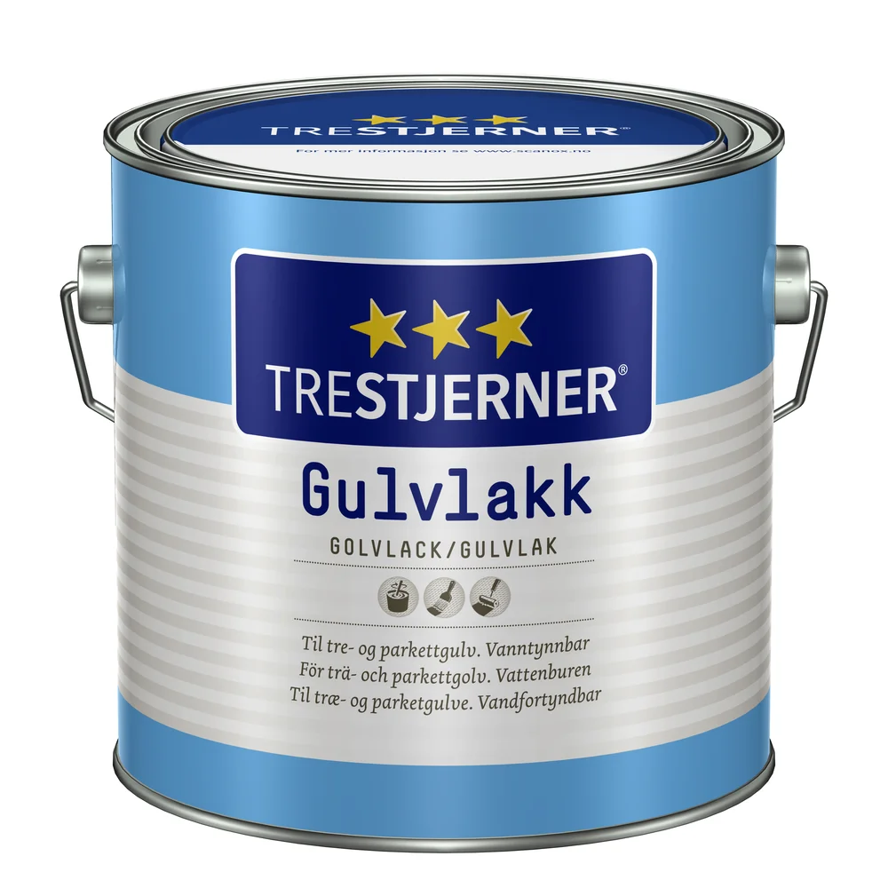 Trestjerner gulvlakk vanntynnbar matt 3 liter | slitesterk overflate til tre og parkett v:6246193