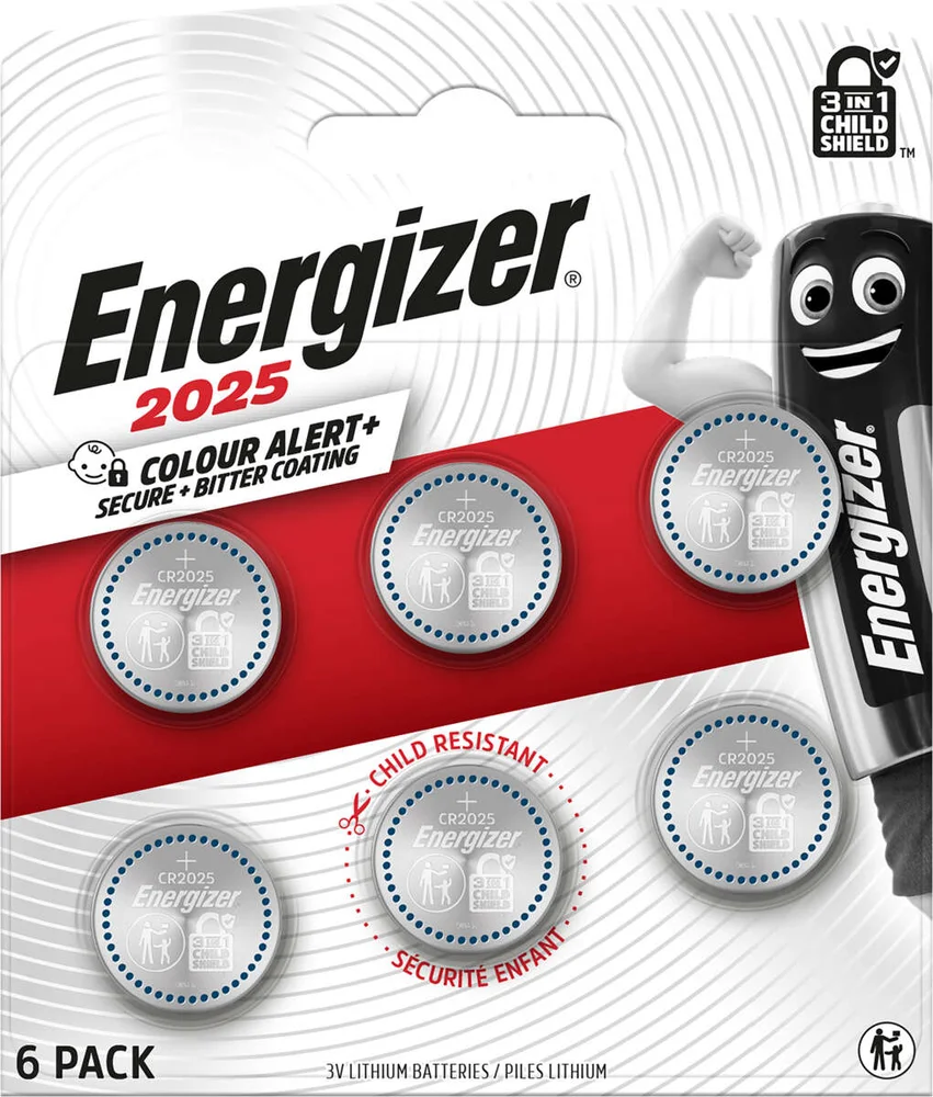 Energizer® Lithium CR2025 batterier 2pk v:4847323