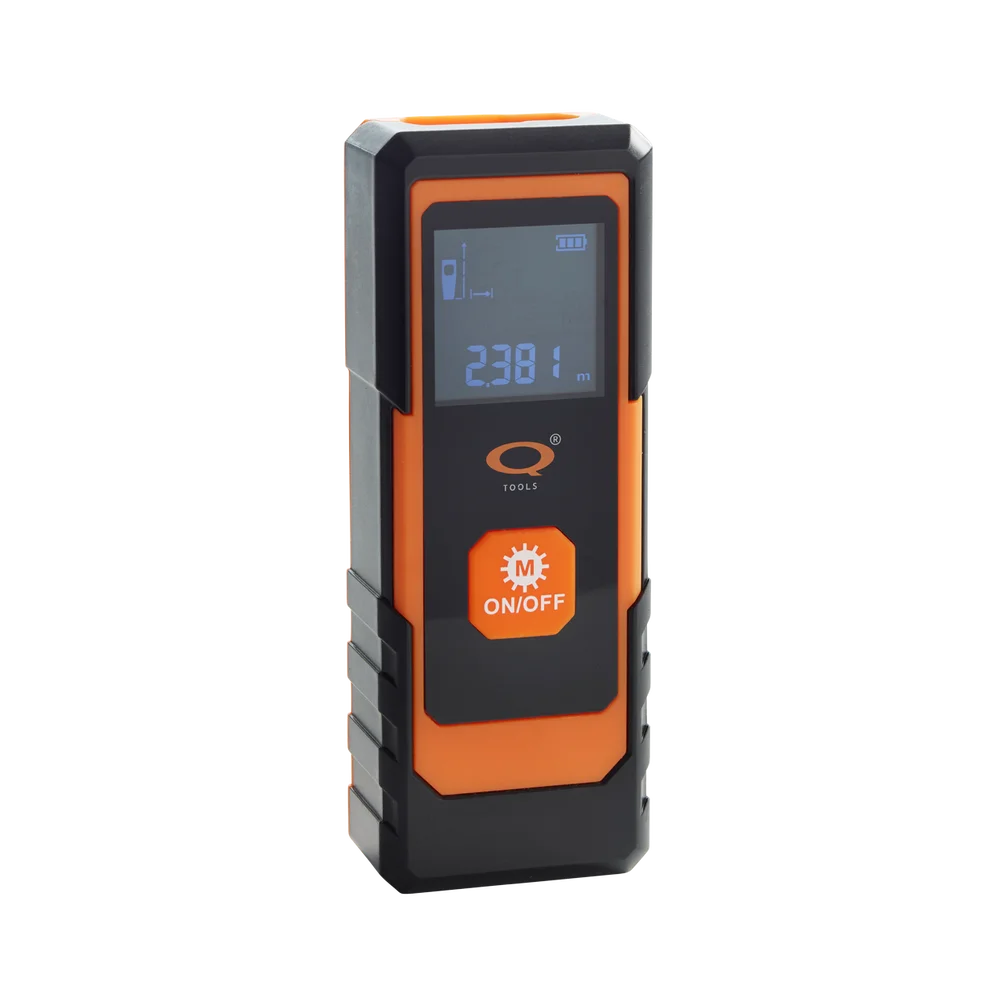 Q-Tools laseravstandsmåler 20 m med LCD-skjerm og gummiert grep v:1633937 Q-Tools laseravstandsmåler 20 m med LCD-skjerm og gummiert grep v:1633937