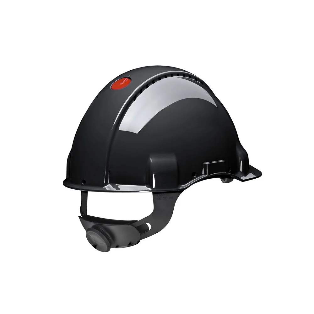 3M Skyddshjälm, Uvicator, rattjustering, ventilerad, svettband i plast, svart, G3000NUV-SV v:5447970 3M Skyddshjälm, Uvicator, rattjustering, ventilerad, svettband i plast, svart, G3000NUV-SV v:5447970