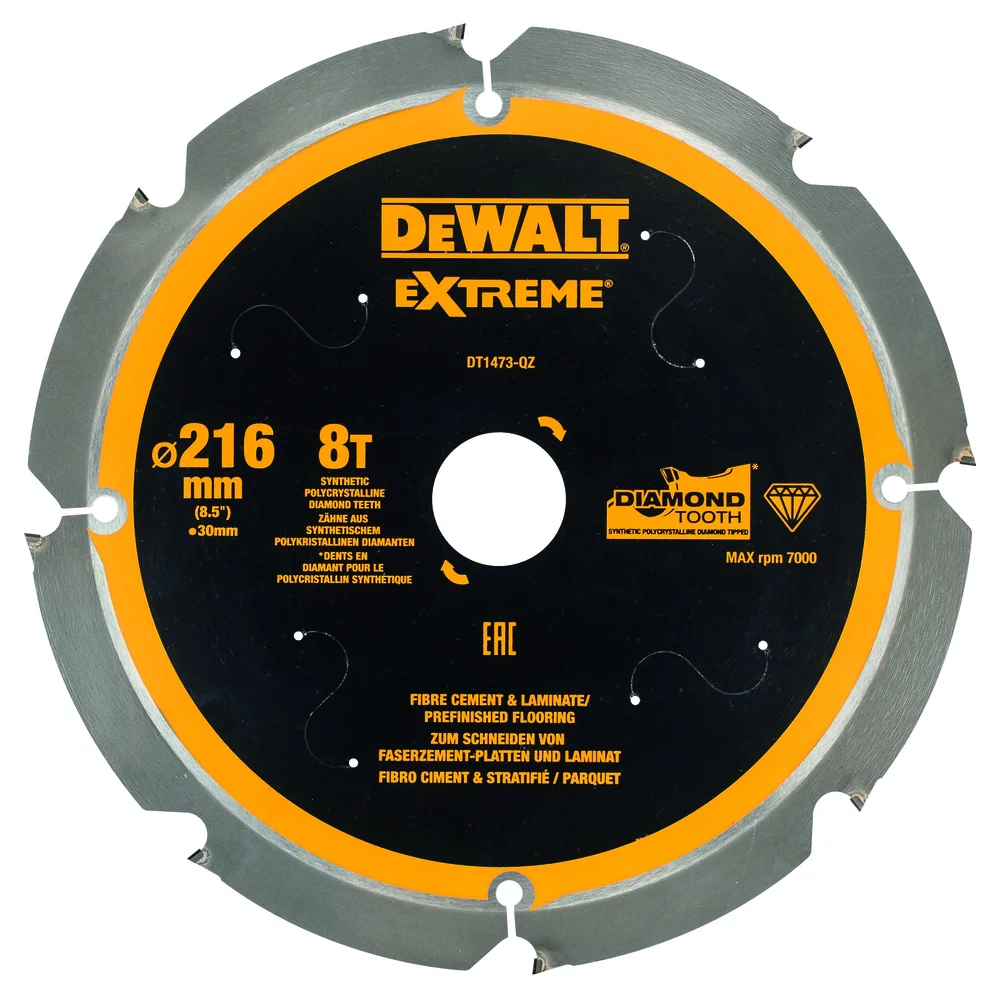 Dewalt Sagblad fibersement DT1473 216×30 mm 8 tenner v:6067090 Dewalt Sagblad fibersement DT1473 216×30 mm 8 tenner v:6067090