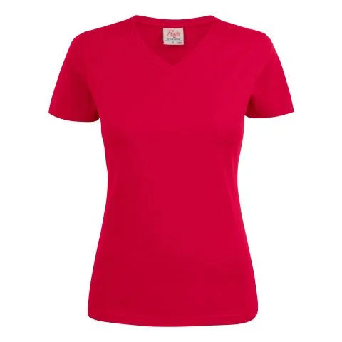 Heavy V-neck Lady Printer T-skjorte 3121020