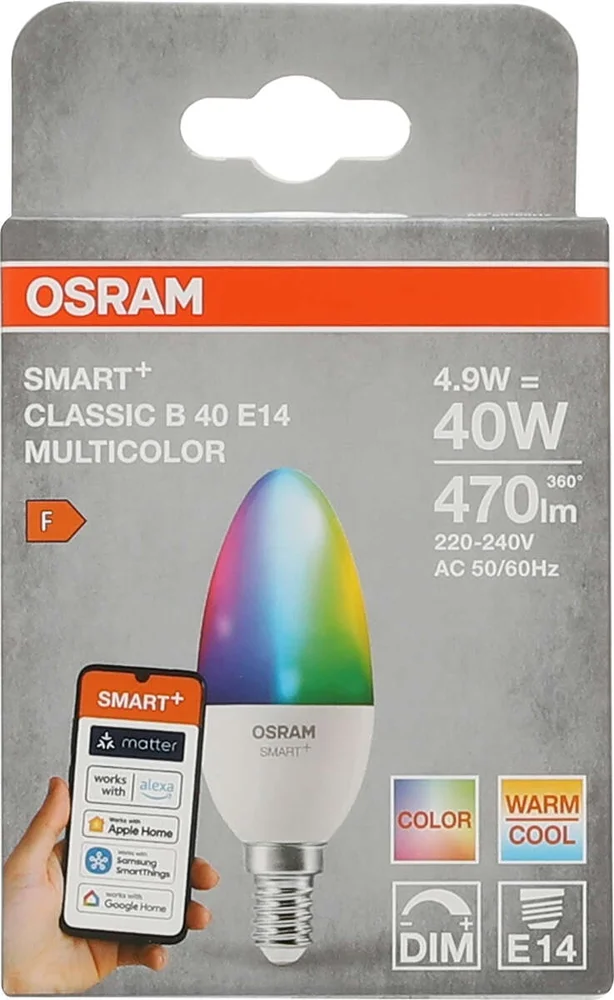 OSRAM SMART+ MATTER Multicolor Classic B40 4.9W E14 v:2209688