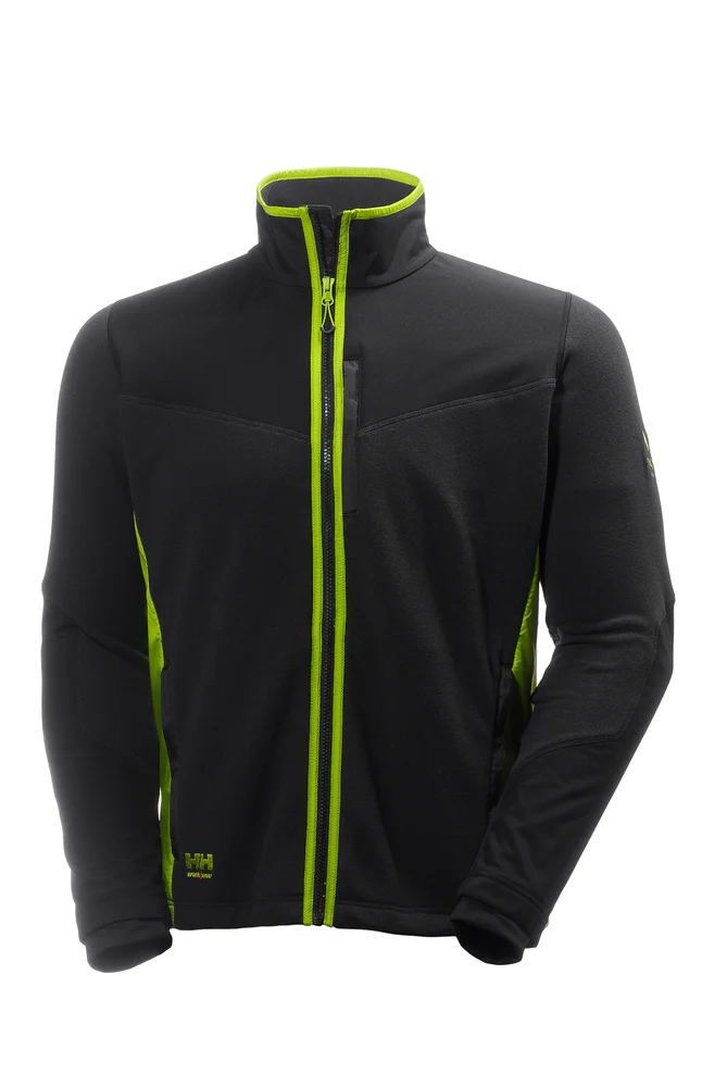 FLEECEJAKKE 72170 SORT/GRØNN 2XL v:3632737