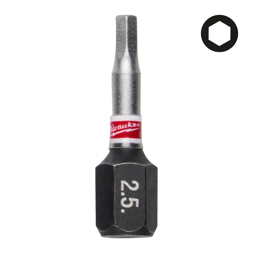 Milwaukee Bits Shockwave HEX2,5, 25 mm, 3-pakke v:2427865