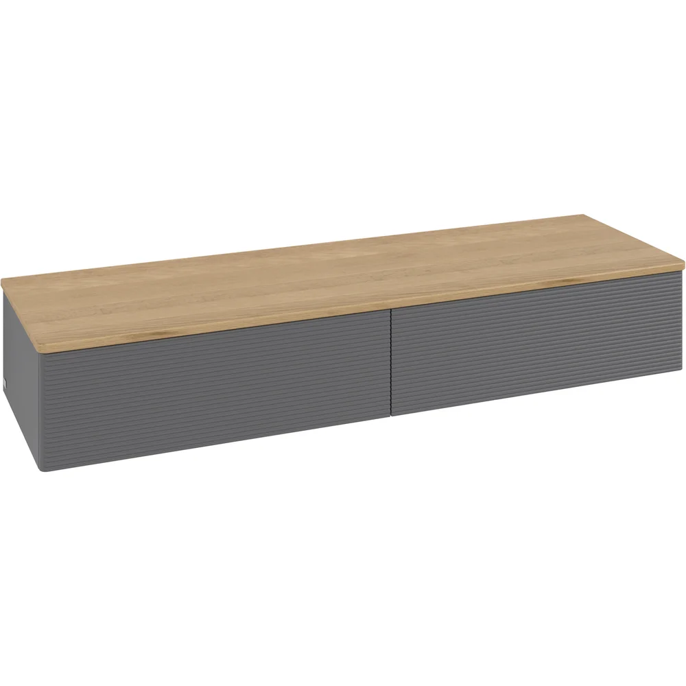 V&B ANTAO SIDESKAP 2 SKUFFER RILLET 1600X268X500 M/LYS ANTRASITT/EIK v:5639592