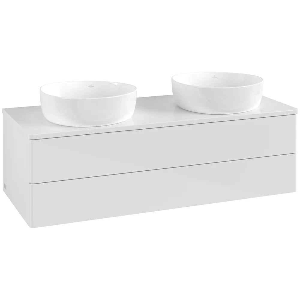 V&B ANTAO SERVANTSKAP 2 SKUFFER GLATT 1200X360X500 FOR 2 SERV. M/KRANHULL HVIT v:6550471