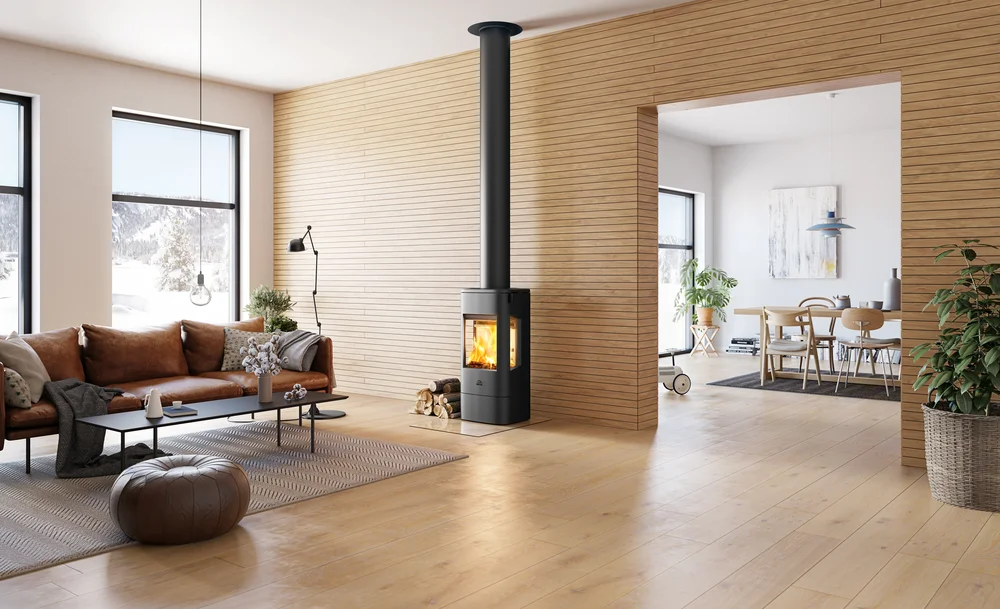 Jøtul vedovn F 233 sort lakk med sideglass v:8308557