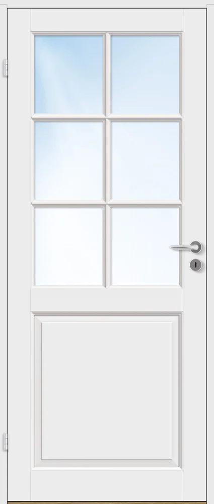 Dørblad innerdør Jonas glass hvit 70x190 cm v:2048910