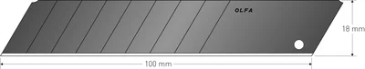 KNIVBLAD 18 MM LBB-50B SORT A50 v:9836107